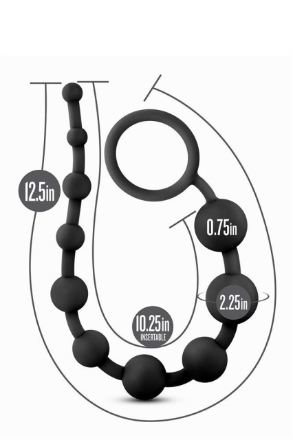 Blush Anal Adventures Platinum Anal Beads - Łańcuszek analny, Czarny, 31.8 cm