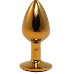 Fantasy Gold Butt Plug with S - Korek analny, Biały, 7 cm, S