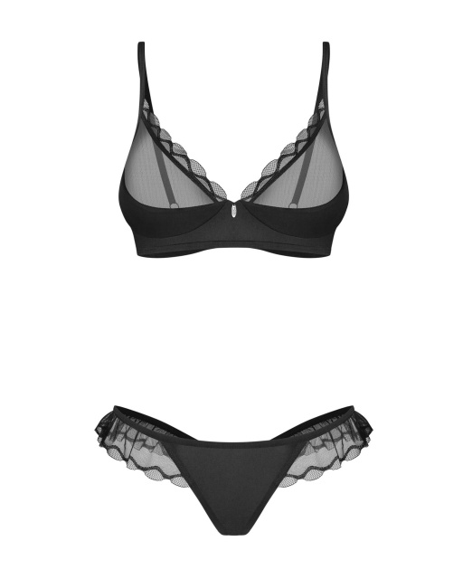 Комплект білизни Obsessive Stelisa, L/XL (чорний)