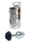 Металева анальна пробка Boss Jewellery Silver Plug Rose, 9 см (чорний)