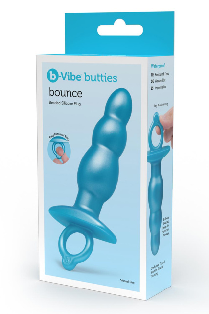 B-Vibe Butties - Korek analny, Niebieski, 14.3 cm