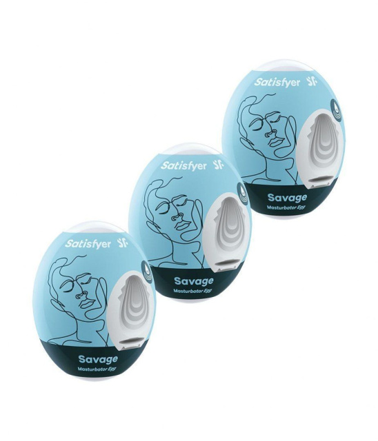 Набір мастурбаторів Satisfyer Masturbator Egg Savage Set, 3 шт (білий)