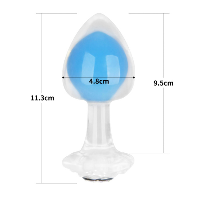 Lovetoy Gemoria - Korek analny, Niebieski, 11.3 cm