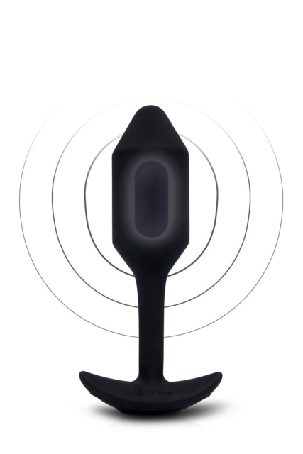 B-Vibe Vibrating Snug Plug 2 - Korek analny, Czarny, 12.4 cm