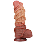 Фалоімітатор Dual-Layered Silicone Nature Cock 10.5'', 27 см (коричневий)