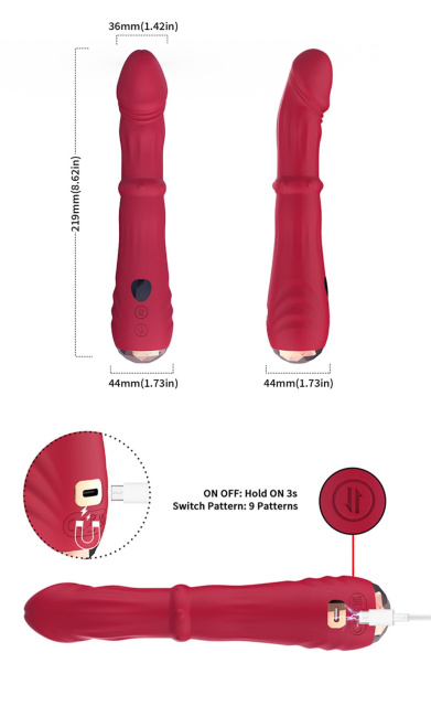 Вібратор B - Series Joy Jackal, 21.9 см (червоний)