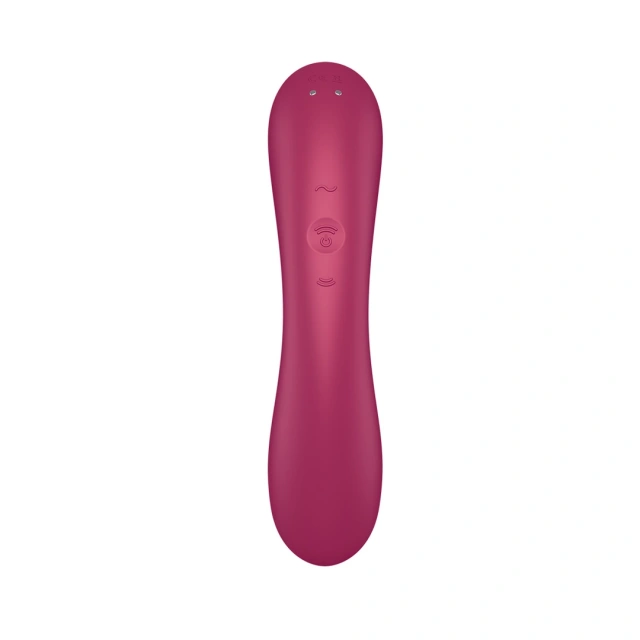 Вакуумный стимулятор клитора с вибрацией Satisfyer Curvy Trinity 1 (бордовый)