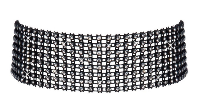 Чокер Cottelli Accessoires Rhinestone Choker, 36 см (черный)