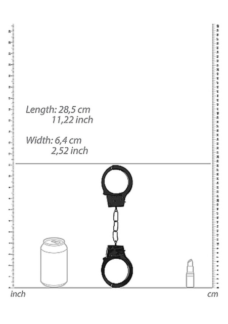 Ouch! Beginner's Handcuffs - Kajdanki, Czarny, 28.5 cm