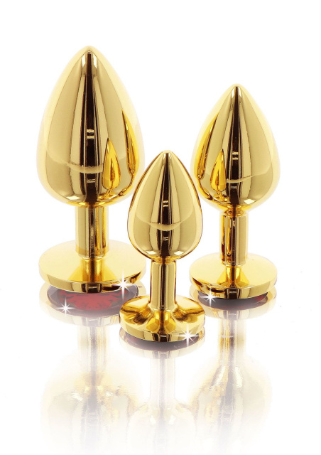 Taboom Butt Plug With Diamond Jewel S - Korek analny, Czerwony, 7 cm