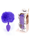 Анальна пробка Boss Jewellery Silicon Bunny Tail, 6,5 см (фіолетовий)