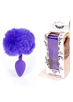 Анальна пробка Boss Jewellery Silicon Bunny Tail, 6,5 см (фіолетовий)