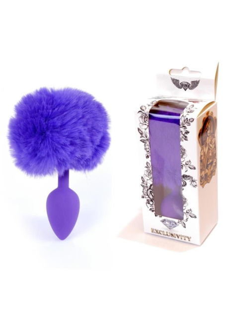 Анальна пробка Boss Jewellery Silicon Bunny Tail, 6,5 см (фіолетовий)