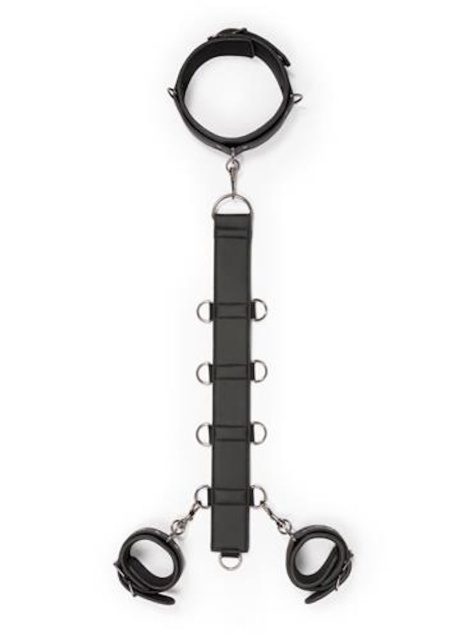 BDSM набор EasyToys Neck and Wrist Restraint (черный)