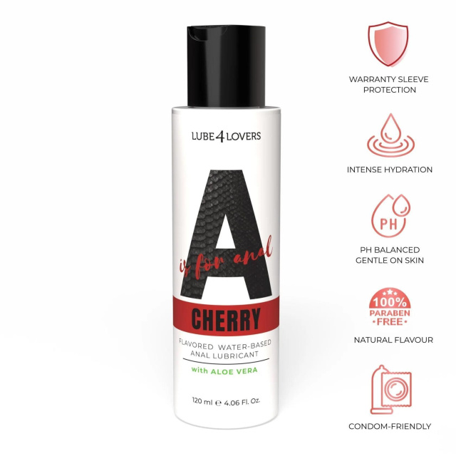 Lube4lovers A is for Anal Cherry - Lubrykant analny, 120 ml