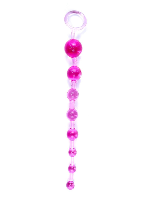 B - Series EasyLove Jelly Anal Beads - Łańcuszek analny, Różowy, 26 cm