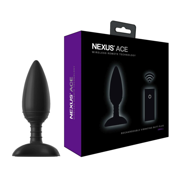 Nexus Ace Remote S - Korek analny z wibracjami, Czarny, 10 cm