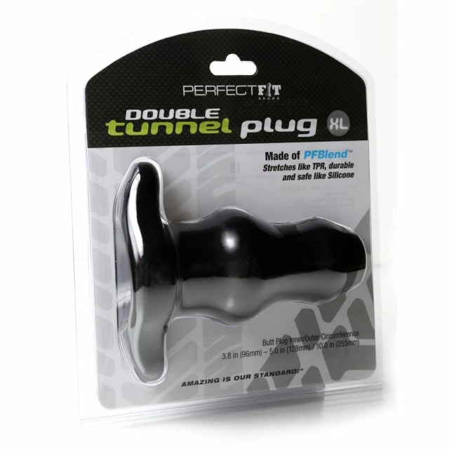 Анальний тонель Perfect Fit Double Tunnel Plug XL, 17 см (чорный)
