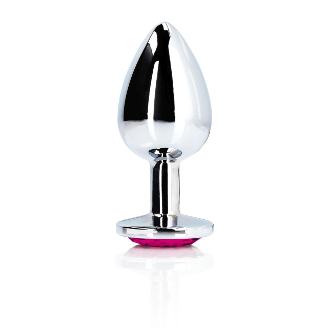 Ouch! Heart Gem Butt Plug - Korek analny, Srebro, 9.3 cm