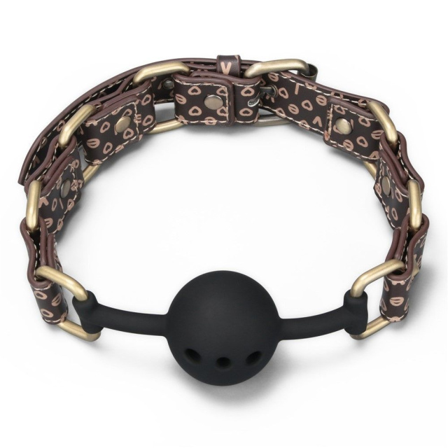 Lovetoy Rebellion Reign Ball Gag - Knebel z kulką, Czarny, 58.4 cm