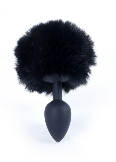 Анальна пробка Boss Jewellery Silicon Bunny Tail, 6,5 см (чорний)