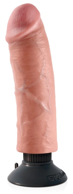 Вібратор King Cock Vibrating Cock 8 Inch, 20.3 см (тілесний)
