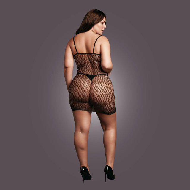 Мини-платье Le Désir With Fishnet Structure, Plus Size (черный)