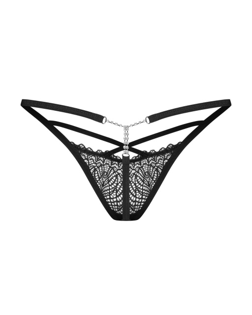 Трусики-стринги Obsessive Iliosa, S/M (черный)