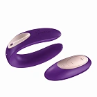 Wibrator Satisfyer Double Plus Remote, 9 cm (fioletowy)