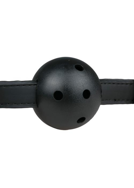 Easytoys Ball Gag Plastic Gag With Air Holes - Knebel z kulką, Czarny, 61.5 cm