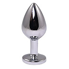 Анальная пробка Fantasy Silver Butt Plug Diamond M, 8 см (белый)