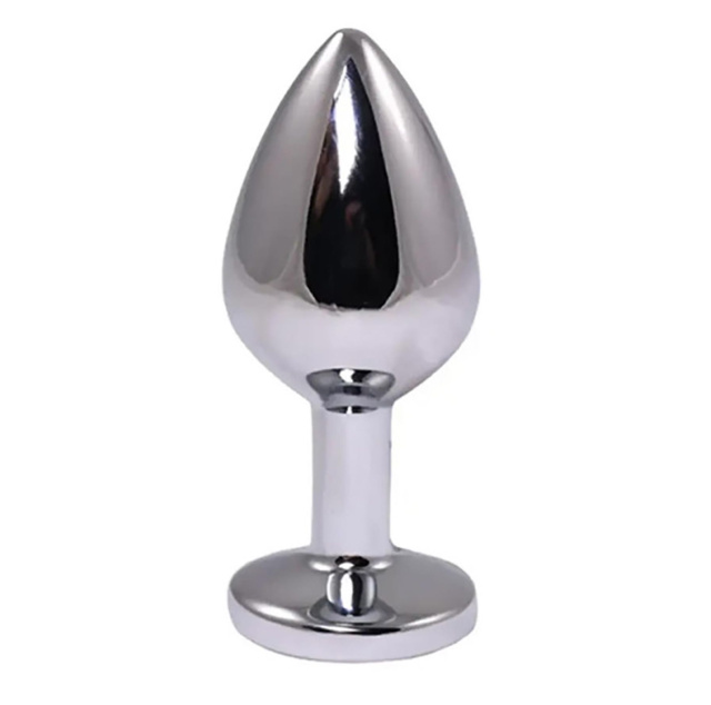 Fantasy Silver Butt Plug Diamond S - Korek analny, Czarny, 7 cm, S