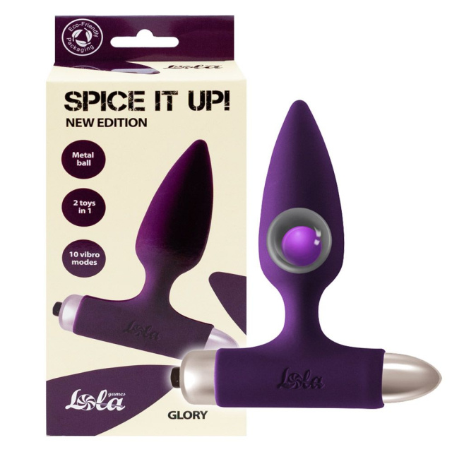 Lola Games Glory - Korek analny z wibracjami, Fioletowy, 11 cm