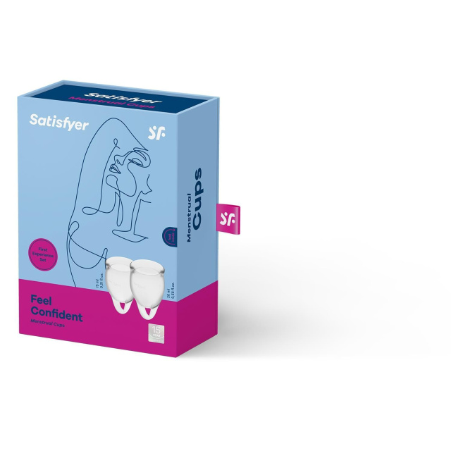 Менструальні чаші Satisfyer Feel Confident Menstrual Cup, 2 шт (прозорі)