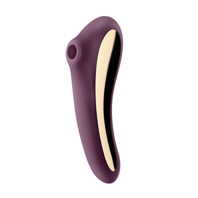 Satisfyer Dual Kiss - Bezdotykowy stymulator łechtaczki z wibracjami, Fioletowy, 19 cm