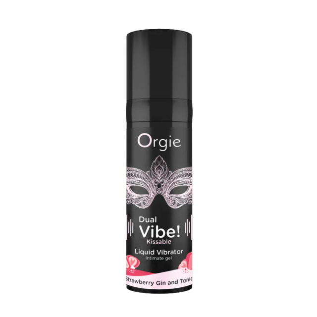 Рідкий вібратор Orgie Dual Vibe! Liquid Vibrator Strawberry Gin and Tonic, 15 мл