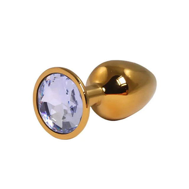 Fantasy Gold Butt Plug with S - Korek analny, Biały, 7 cm, S