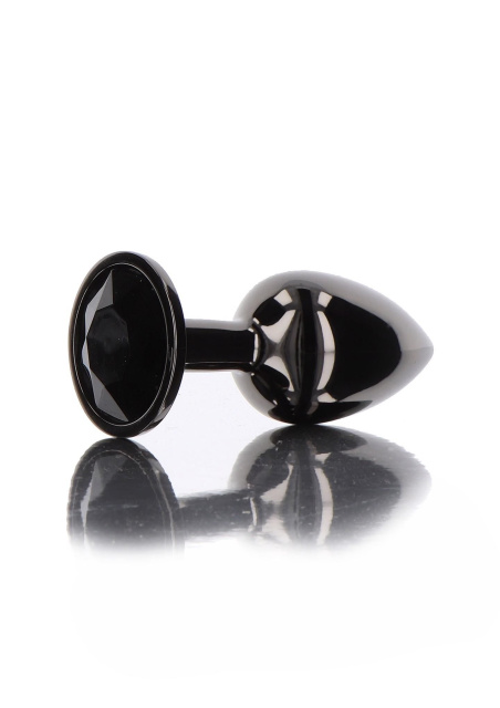 Taboom Butt Plug With Diamond Jewel M - Korek analny, Czarny, 8.2 cm, M