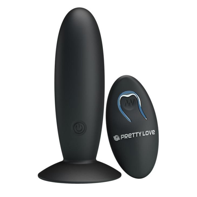 Pretty Love Remote Control Vibrating - Korek analny, Czarny, 11 cm