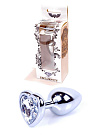 Металева анальна пробка з кристалом Boss Jewellery, 7 см (прозорий)