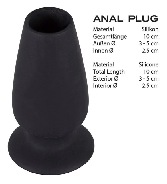 Анальний тунель Orion Lust Tunnel Plug, 10 см (чорний)