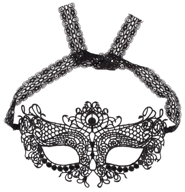 Cottelli ACCESSOIRES Embroidered - Maska, Czarny, One size