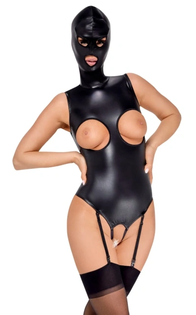 БДСМ костюм Bad Kitty Naughty Toys Body With Head Mask, S (черный)