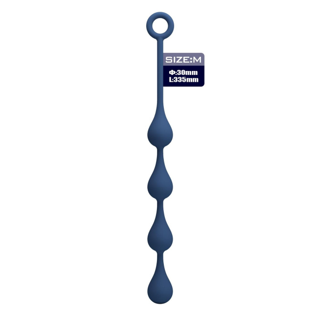 Mr. Play Waterdrop Anal Balls - Łańcuszek analny, Niebieski, 33.5 cm