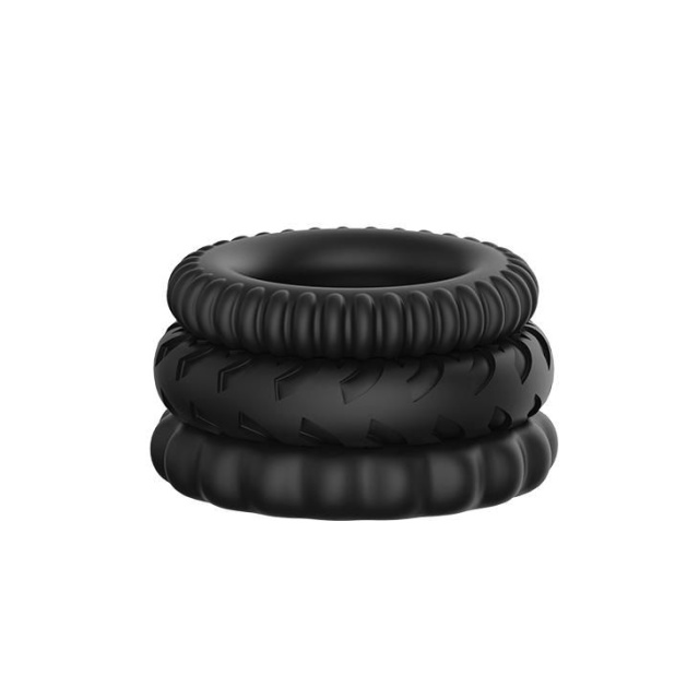 Ерекційні кільця Titan Cock Ring Set, 3 шт (чорний)