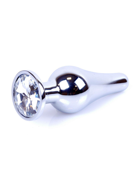 B - Series HeavyFun Jewellery Silver Plug - Korek analny, Przezroczysty, 9.5 cm