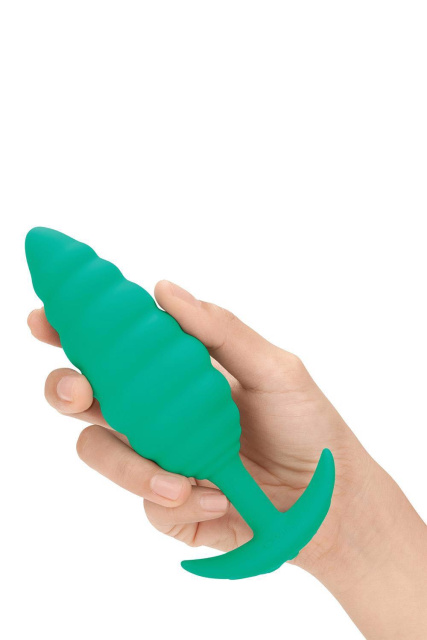 B-Vibe Twist Texture Plug - Korek analny, Zielony, 15.4 cm