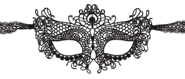 Cottelli ACCESSOIRES Embroidered - Maska, Czarny, One size