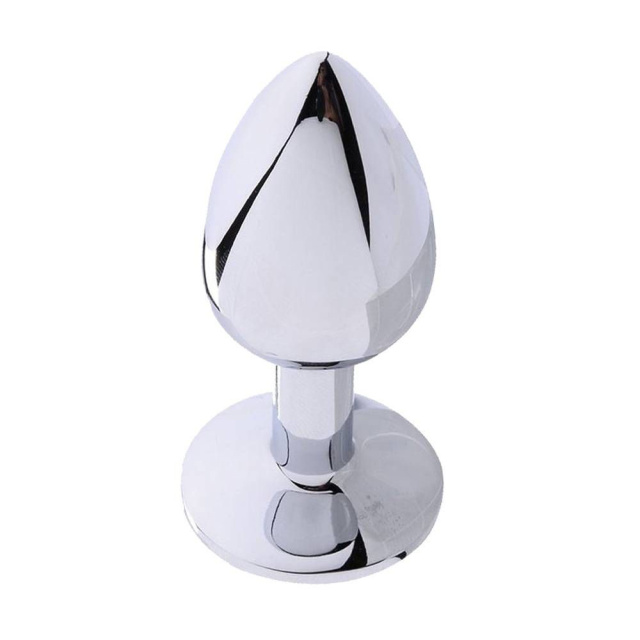 Secret Play Metal Butt Plug L - Korek analny z kryształkiem, Czerwony, 9.5 cm