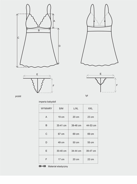 Obsessive Idillia - Koszulka i stringi, XXL